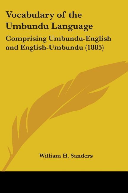 Couverture_Vocabulary of the Umbundu Language