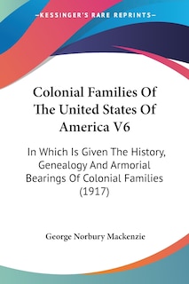 Front cover_Colonial Families Of The United States Of America V6