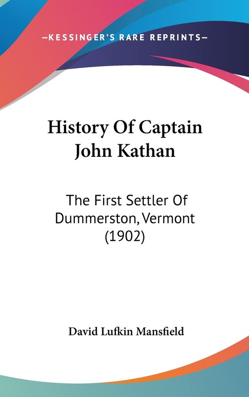 Front cover_History Of Captain John Kathan