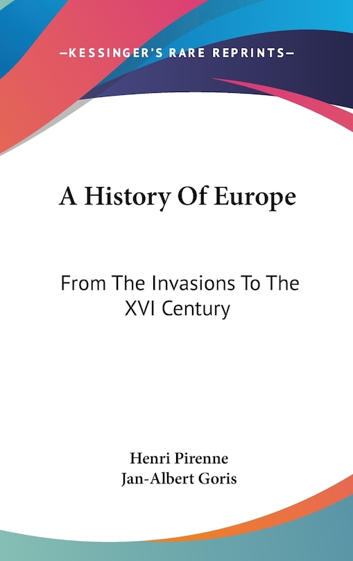 Front cover_A History Of Europe