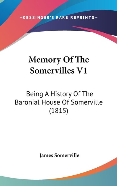 Front cover_Memory Of The Somervilles V1