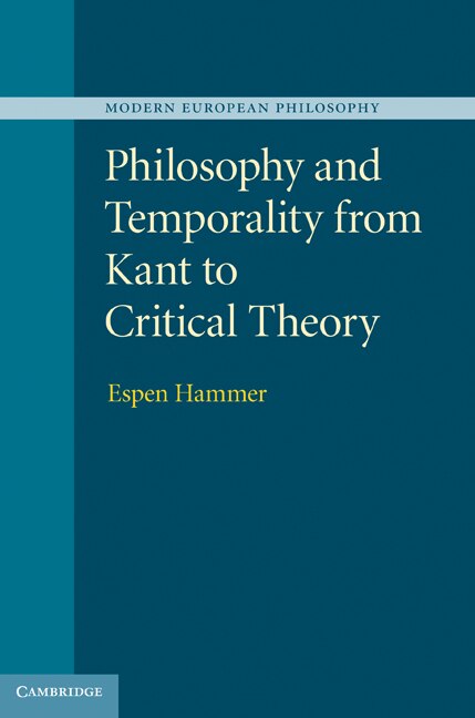 Couverture_Philosophy and Temporality from Kant to Critical Theory