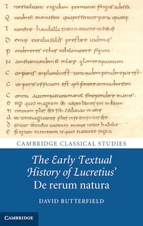 Front cover_The Early Textual History Of Lucretius' De Rerum Natura