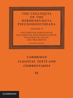 Front cover_The Colloquia Of The Hermeneumata Pseudodositheana