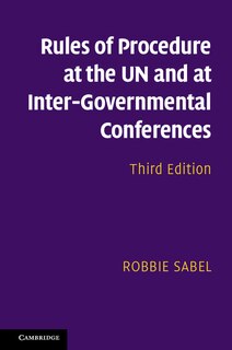 Couverture_Rules Of Procedure At The Un And At Inter-governmental Conferences