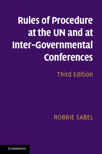 Couverture_Rules Of Procedure At The Un And At Inter-governmental Conferences