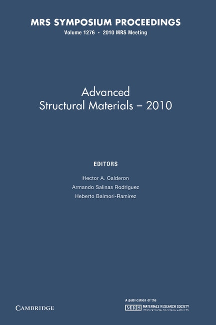 Front cover_Advanced Structural Materials — 2010: Volume 1276