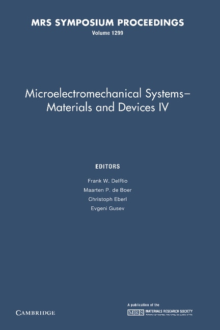 Couverture_Microelectromechanical Systems - Materials And Devices Iv: Volume 1299