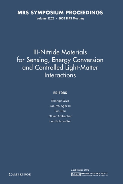 Front cover_Iii-nitride Materials For Sensing, Energy Conversion And Controlled Light-matter Interactions: Volume 1202