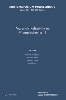 Front cover_Materials Reliability In Microelectronics Iii: Volume 309