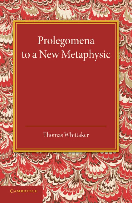 Couverture_Prolegomena To A New Metaphysic