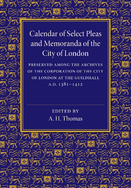 Front cover_Calendar of Select Pleas and Memoranda of the City of London