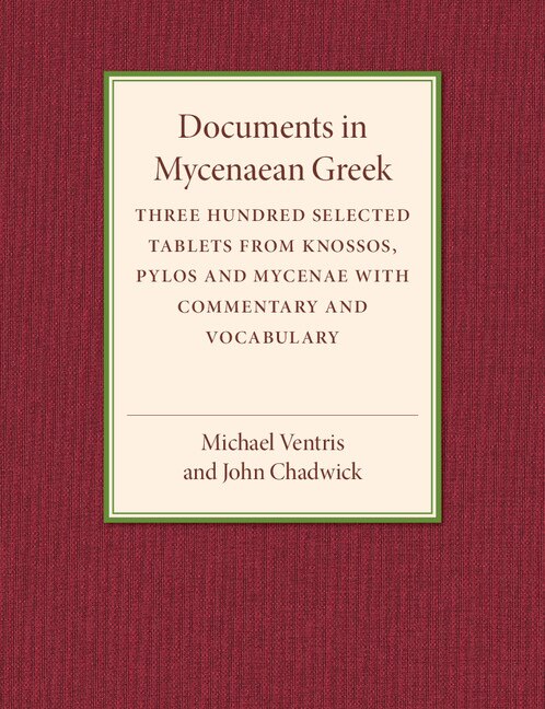 Couverture_Documents In Mycenaean Greek