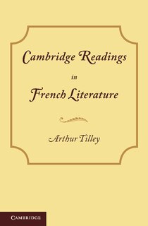Front cover_Cambridge Readings in French Literature