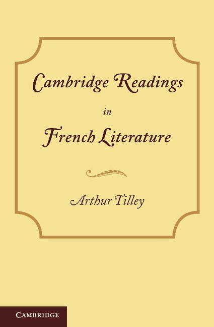 Front cover_Cambridge Readings in French Literature