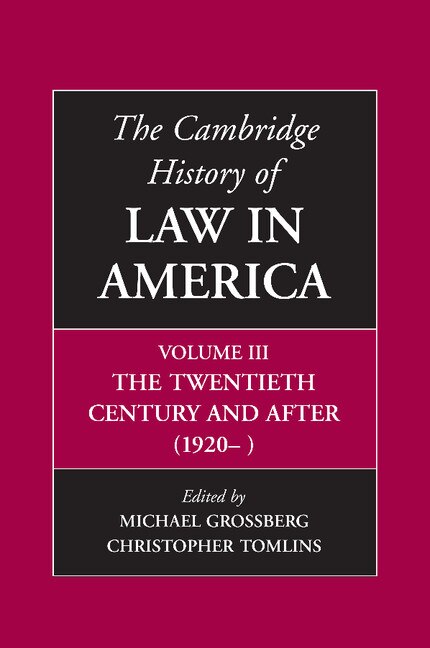 Couverture_The Cambridge History of Law in America