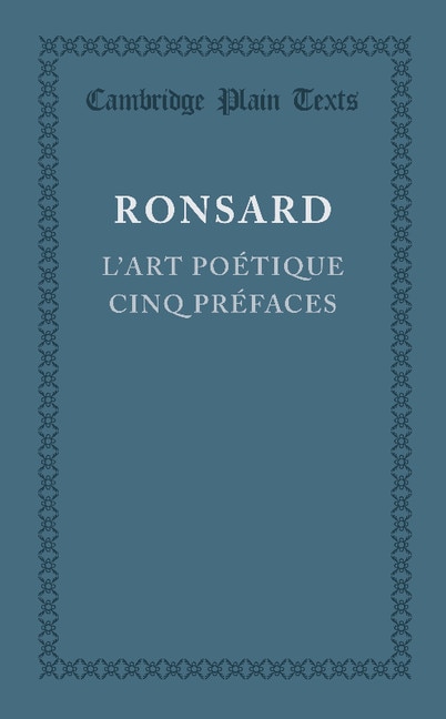 Couverture_L'art Poétique Cinq Prefaces