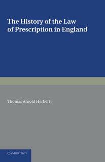 Couverture_The History of the Law of Prescription in England