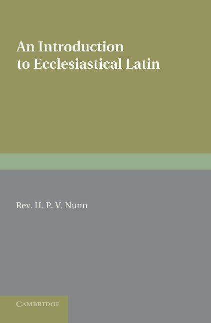 Couverture_An Introduction to Ecclesiastical Latin