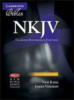 Nkjv Clarion Reference Bible, Black Calf Split Leather, Nk484:x