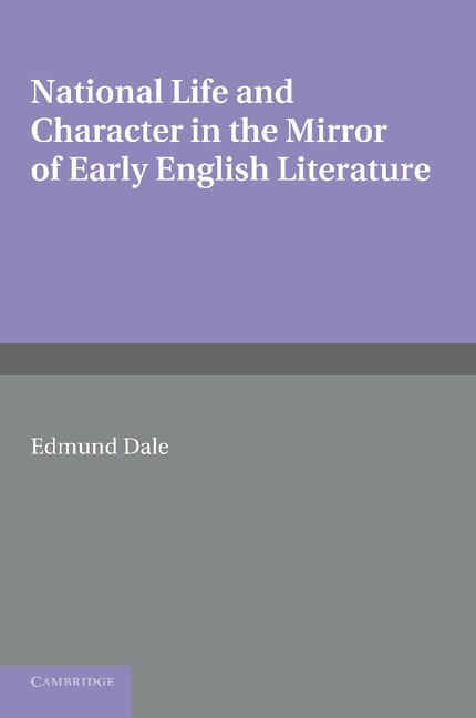 Front cover_National Life and Character in the Mirror of Early English Literature