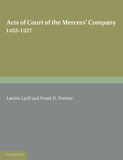 Couverture_Acts of Court of the Mercers' Company 1453–1527