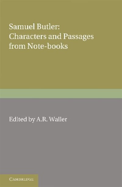 Front cover_Samuel Butler: Characters and Passages from Note-Books