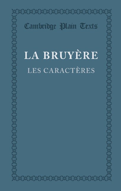 Front cover_Les Caractères Ou Les Moeurs De Ce Siècle