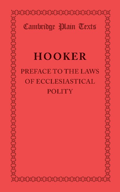 Front cover_Preface to the Laws of Ecclesiastical Polity