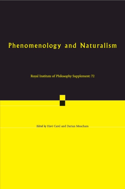 Front cover_Phenomenology And Naturalism