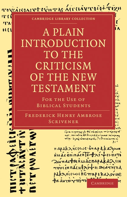 Couverture_A Plain Introduction to the Criticism of the New Testament