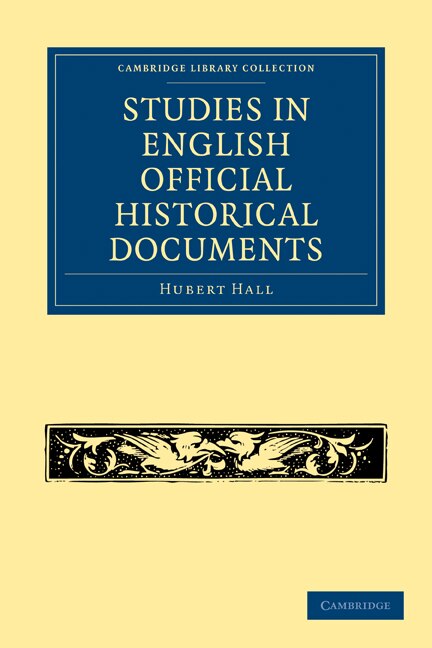 Couverture_Studies in English Official Historical Documents