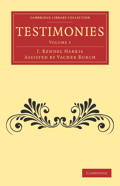 Front cover_Testimonies: Volume 1
