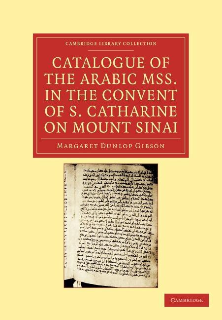 Front cover_Catalogue of the Arabic MSS. in the Convent of S. Catharine on Mount Sinai