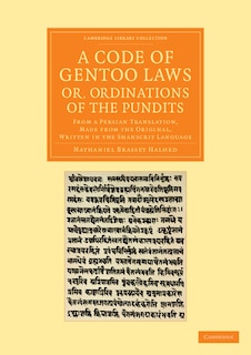 Couverture_A Code of Gentoo Laws; or, Ordinations of the Pundits