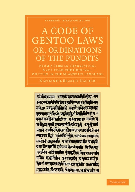 Couverture_A Code of Gentoo Laws; or, Ordinations of the Pundits