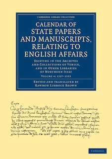 Front cover_Calendar of State Papers and Manuscripts, Relating to English Affairs