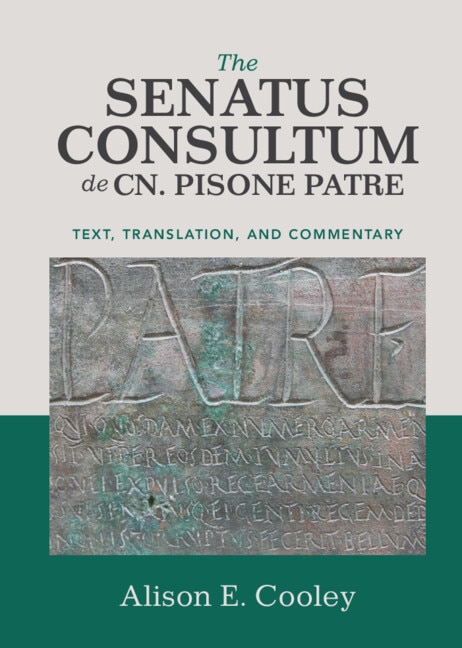 Front cover_The Senatus Consultum de Cn. Pisone Patre
