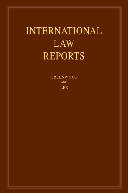 Couverture_International Law Reports: Volume 187