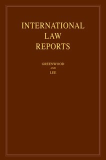 Front cover_International Law Reports: Volume 186