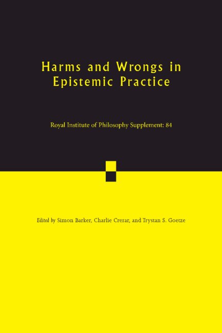 Couverture_Harms And Wrongs In Epistemic Practice