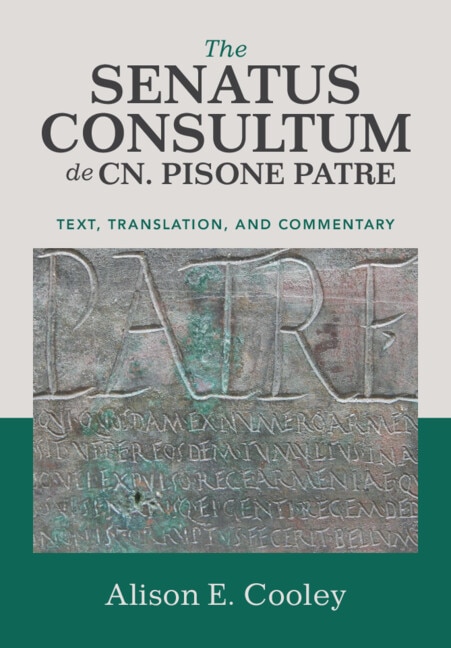 Front cover_The Senatus Consultum de Cn. Pisone Patre