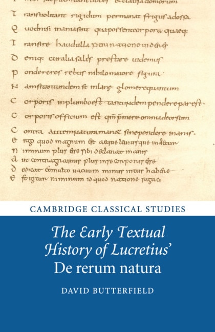 Front cover_The Early Textual History Of Lucretius' De Rerum Natura