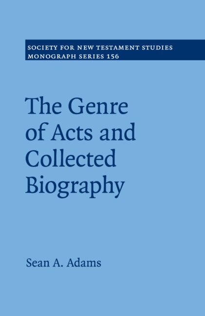 Front cover_The Genre Of Acts And Collected Biography