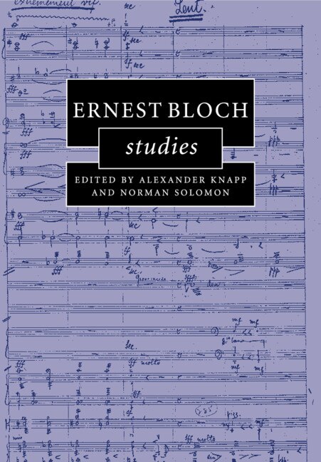 Couverture_Ernest Bloch Studies