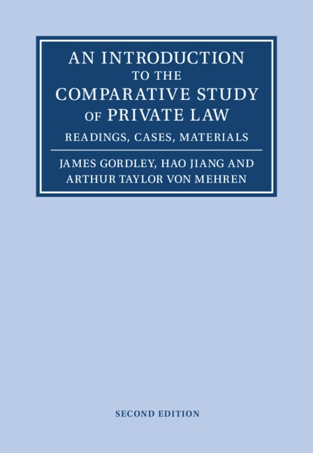 Front cover_An Introduction To The Comparative Study Of Private Law