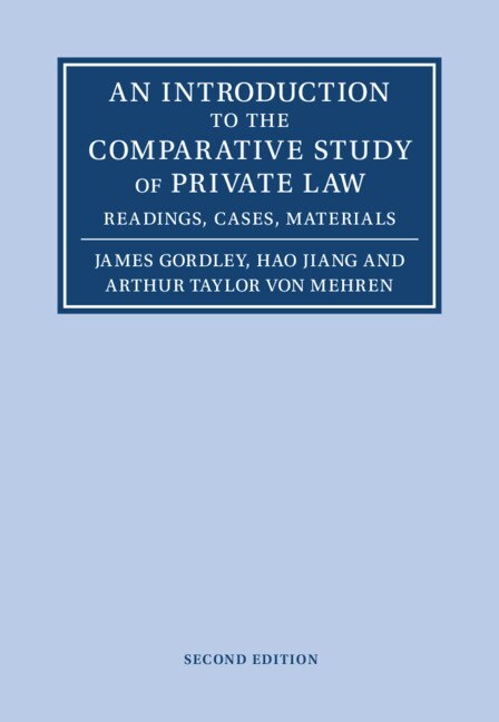 Couverture_An Introduction To The Comparative Study Of Private Law