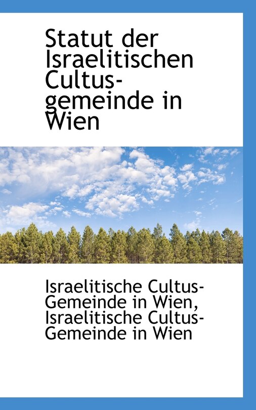 Front cover_Statut der Israelitischen Cultus-gemeinde in Wien