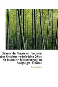 Front cover_Elemente der Theorie der Functionen einer Complexen veränderlichen Grösse