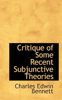 Front cover_Critique of Some Recent Subjunctive Theories